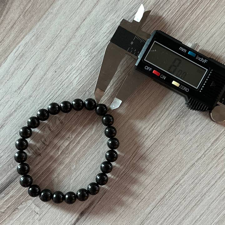 Pebble House – Pulseira de missangas por atacado – Pulseira de Shungite com contas de 8 mm ou 6 mm – Cristais e Pedras3