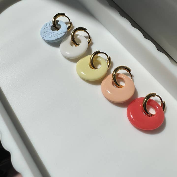 Sunloop Huggies – Sculptural Donut Dangle Earrings for wholesale by Willow and Wild