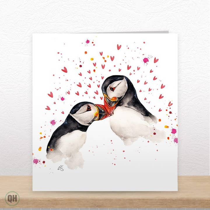 Uma Combinação Perfeita - Cartão de Saudações de Papagaios-do-mar Por Elizabeth Grant por atacado de Quitting Hollywood