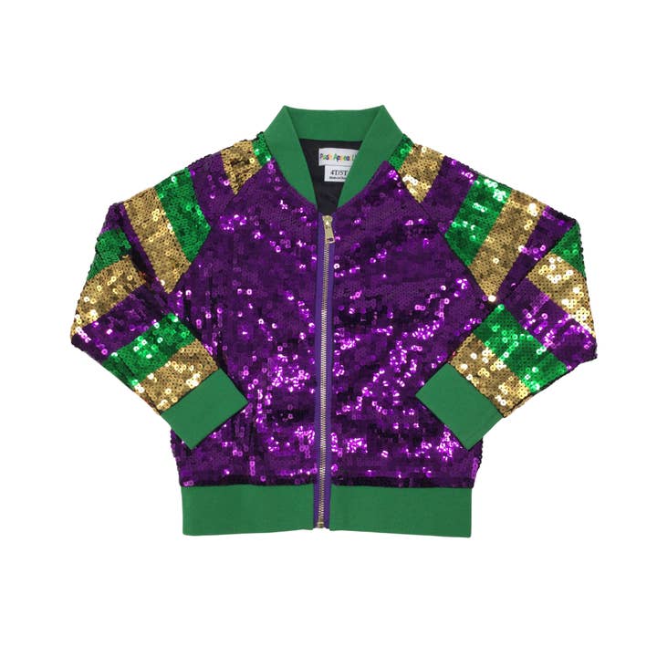 Little Miss Mardi Gras Kids Sequin Jacket (Each) for wholesale by Plush Appeal LLC