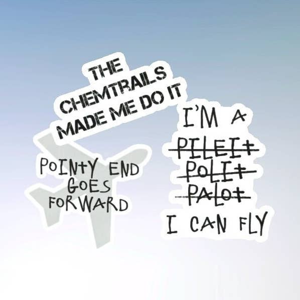 Pilot and Airplane Stickers and Funny Aviation Sticker Set for wholesale by Rebecca Waechter Art