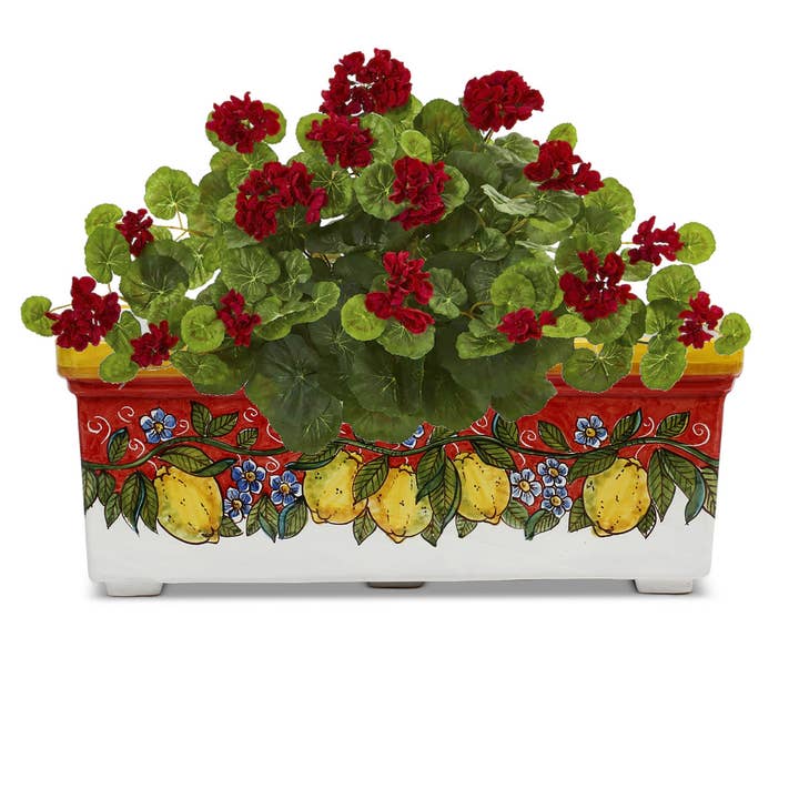 SICILIA: Jardiniere de Caltagirone RED Lemon Design para venta al por mayor de Artistica - Deruta of Italy