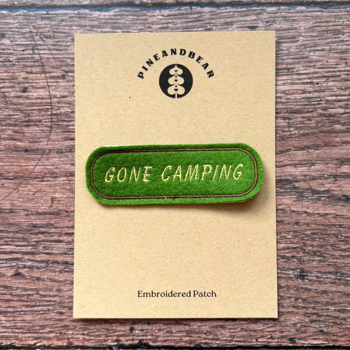 Gone Camping Embroidered Patch - Camping Patch for wholesale by Pineandbear