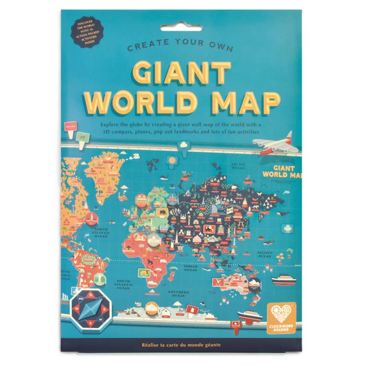 Clockwork Soldier - Wholesale DIY Craft Kit - Kids - Create Your Own Giant World Map - Interactive map kit