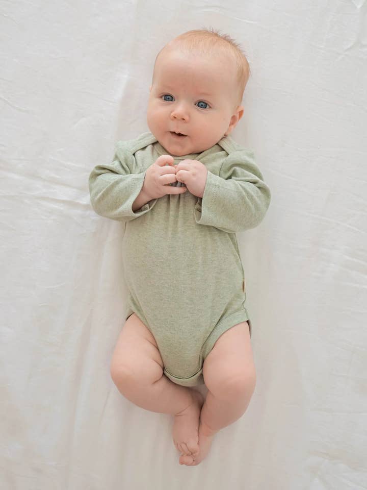 Lūmmi in Colour Babywear - Wholesale Clothing set – Baby - Organic Cotton 6PC Essentials Set - Heather Sage Green5