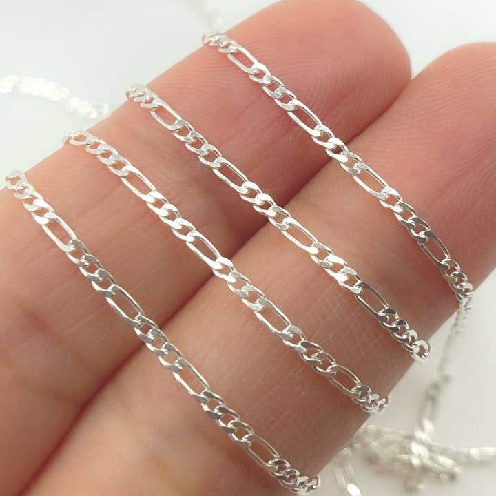 Jewels & Chains - Wholesale Link & Chain Necklace - Y109SS. Sterling Silver Flat Figaro Link Chain