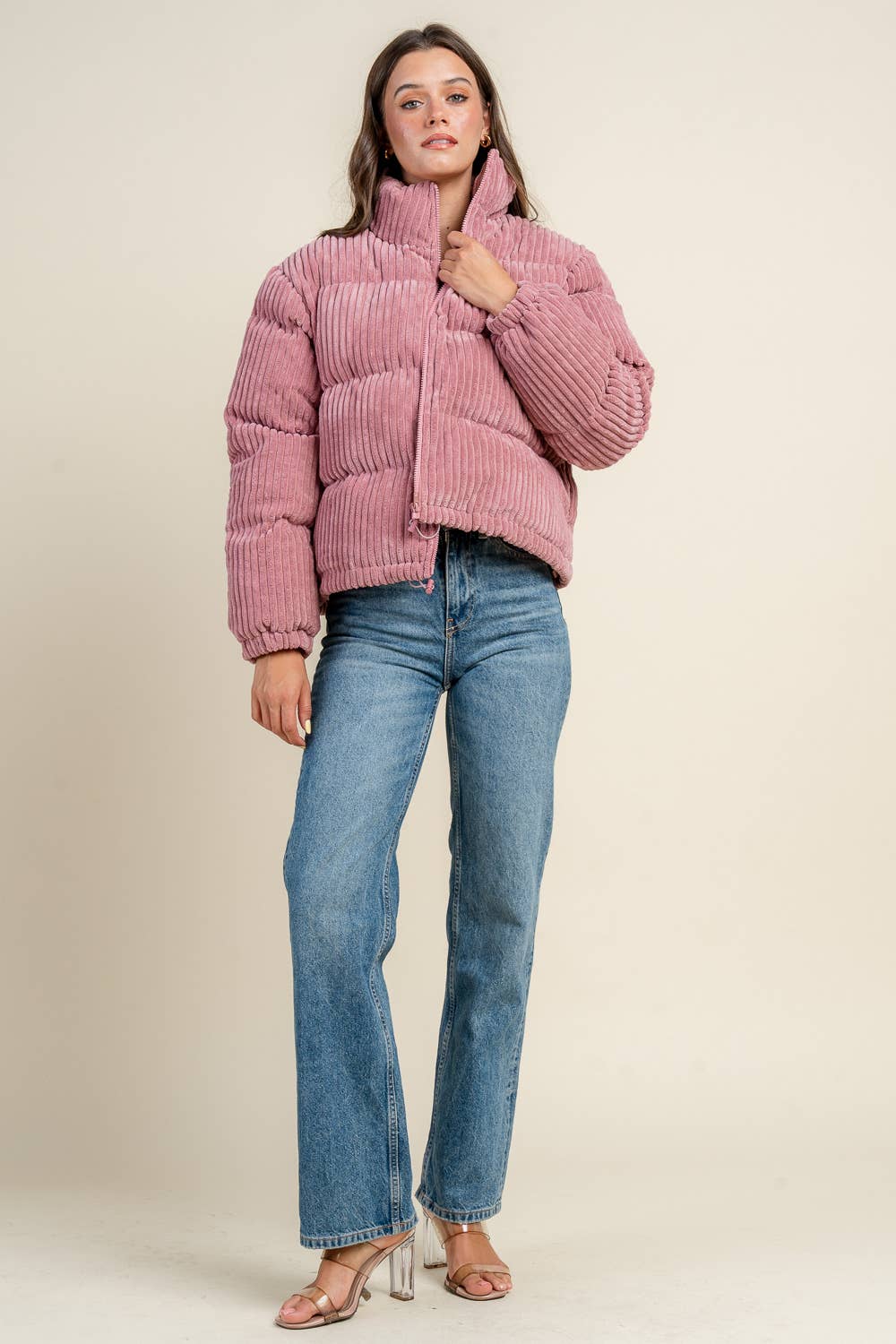 BEIVY & COLLABO - Wholesale Puffer Jacket - Women's - BG5392N / CORDUROY PUFFER JACKET11