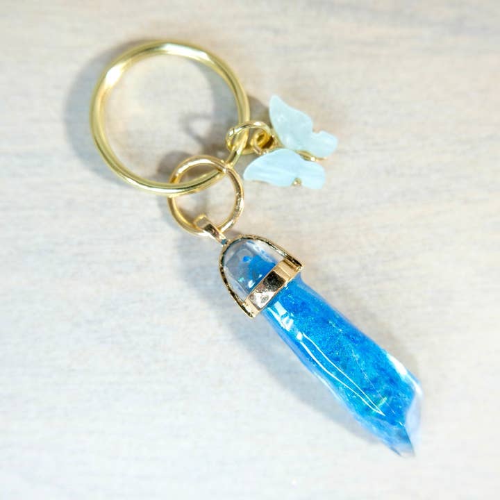 BlueButterflyBazaar - Venta al por mayor Llavero - Mujer - Llavero azul Ben Solo y Blue Butterfly Kyber Crystal Star Wars, regalo único, coleccionable.1