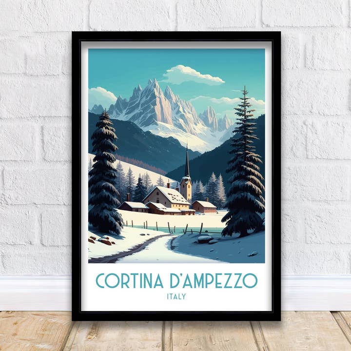Cortina d'ampezzo Travel Poster for wholesale by InkNPrintz