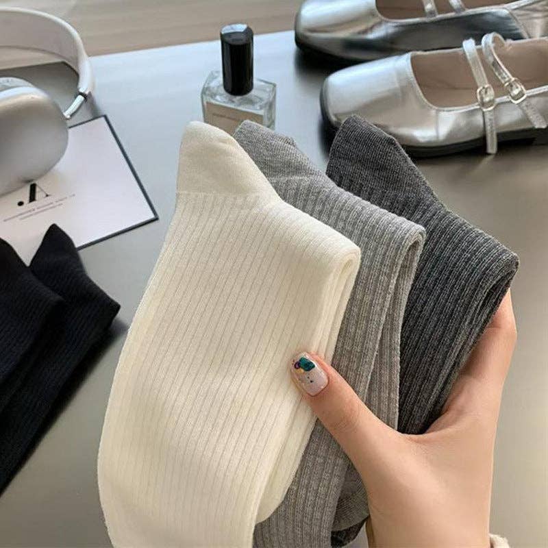 Dipped Shop – Großhandel Socken – Damen – Einfarbige Einfache Gerippte Socken DP25A4569