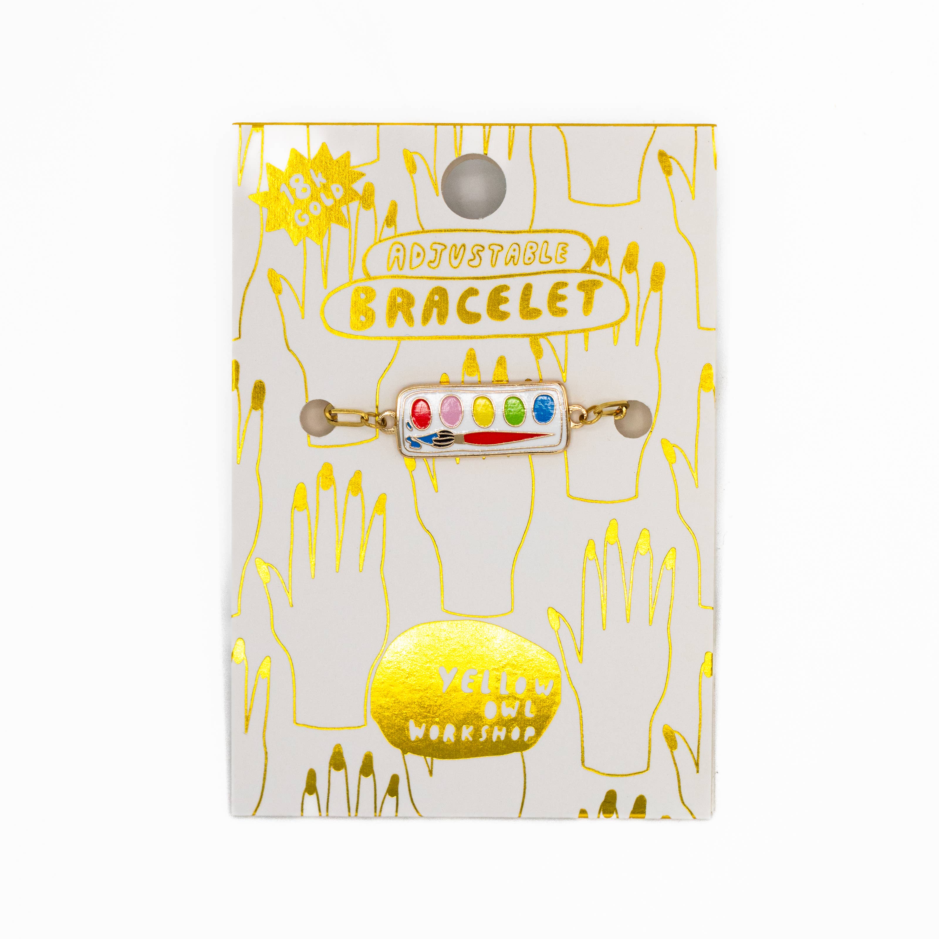 Yellow Owl Workshop - Wholesale Charm/Dangle Bracelet - Paint Box Bracelet - 18k Gold Gilt Enamel Jewelry for Artist2
