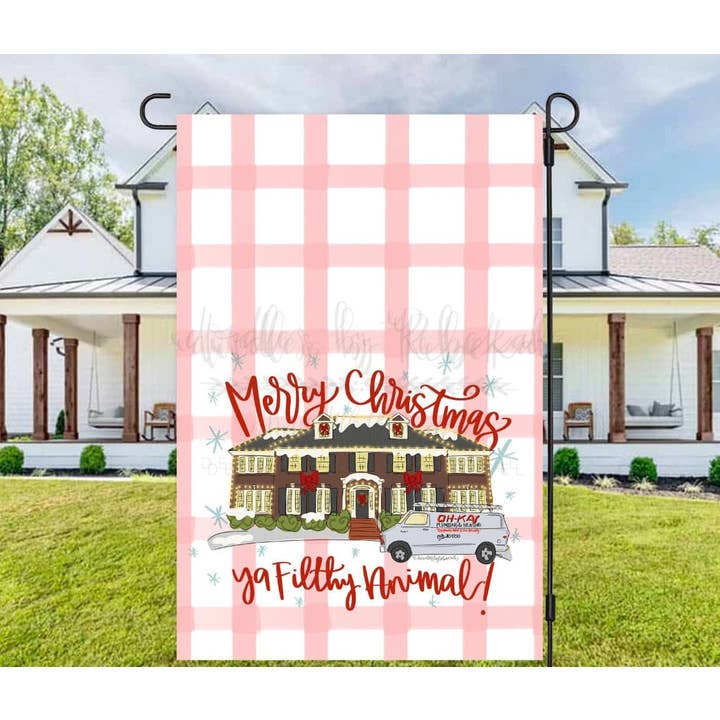 Vrolijk kerstfeest Ya Filthy Animal Garden Flag voor wholesale door Doodles By Rebekah