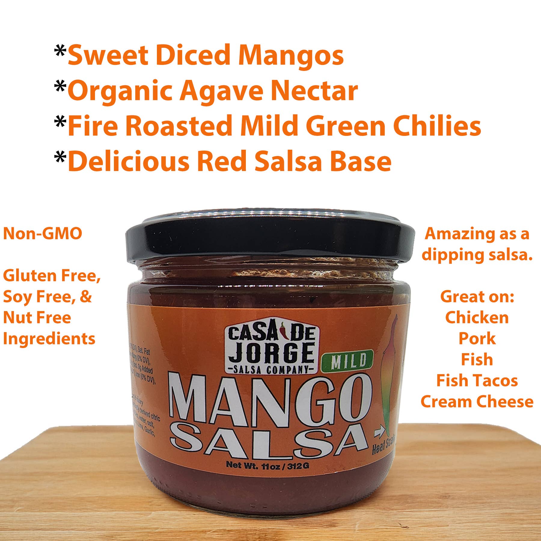 Casa De Jorge Salsa - Wholesale Salsa - Mango Salsa - Mild1