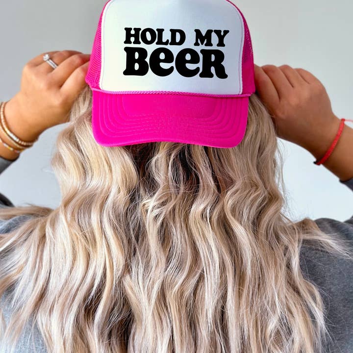 Keep it Gypsy - Wholesale Trucker Hat - Women's - Hold my Beer TRUCKER CAP HOTPNKWHTBLK