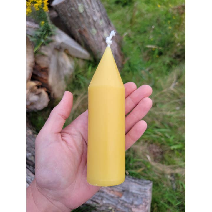 Yarrow Bone Farmstead - Vente Bougies piliers - Pilier en cire d'abeille pointu, conique, effilé2