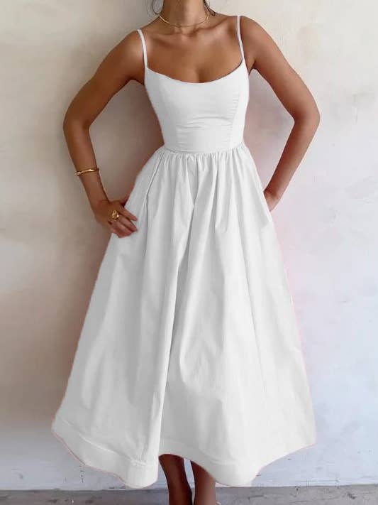 HIDDENBRAND - Wholesale Dress - Women's - Marine Life print spaghetti strap sundress
