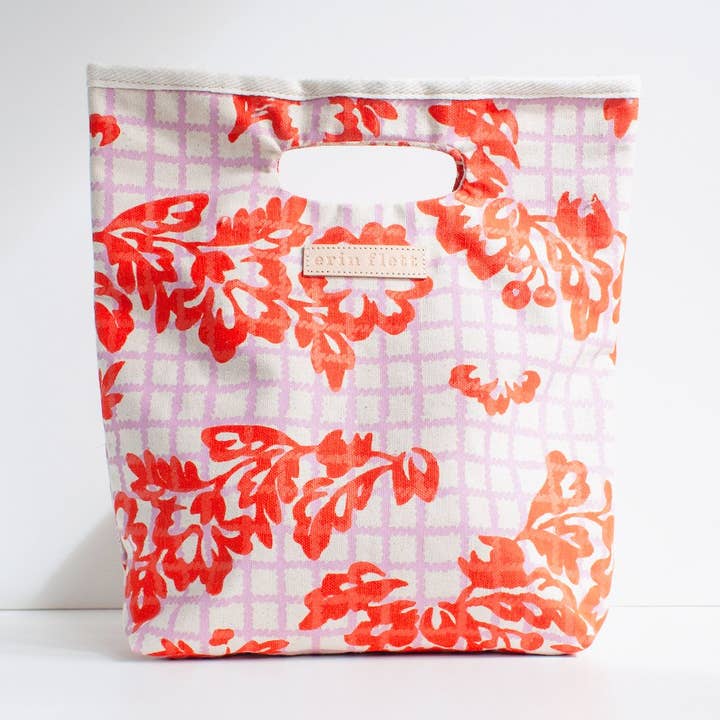 Erin Flett - Wholesale Lunch bag/box - ANTHRO ORANGE + LILAC BETTY LUNCH BAG0