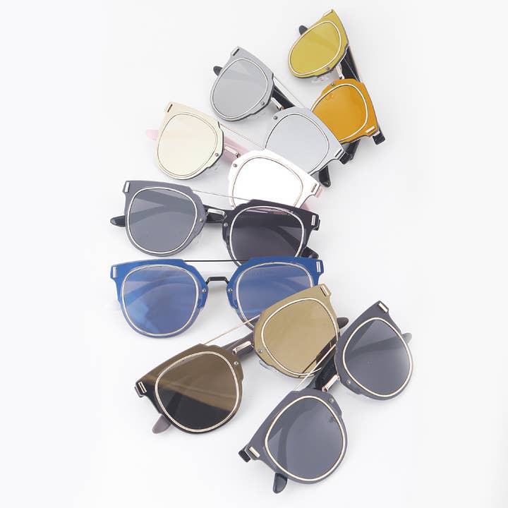 mix Reflective Unique Round Sunglasses for wholesale on Faire