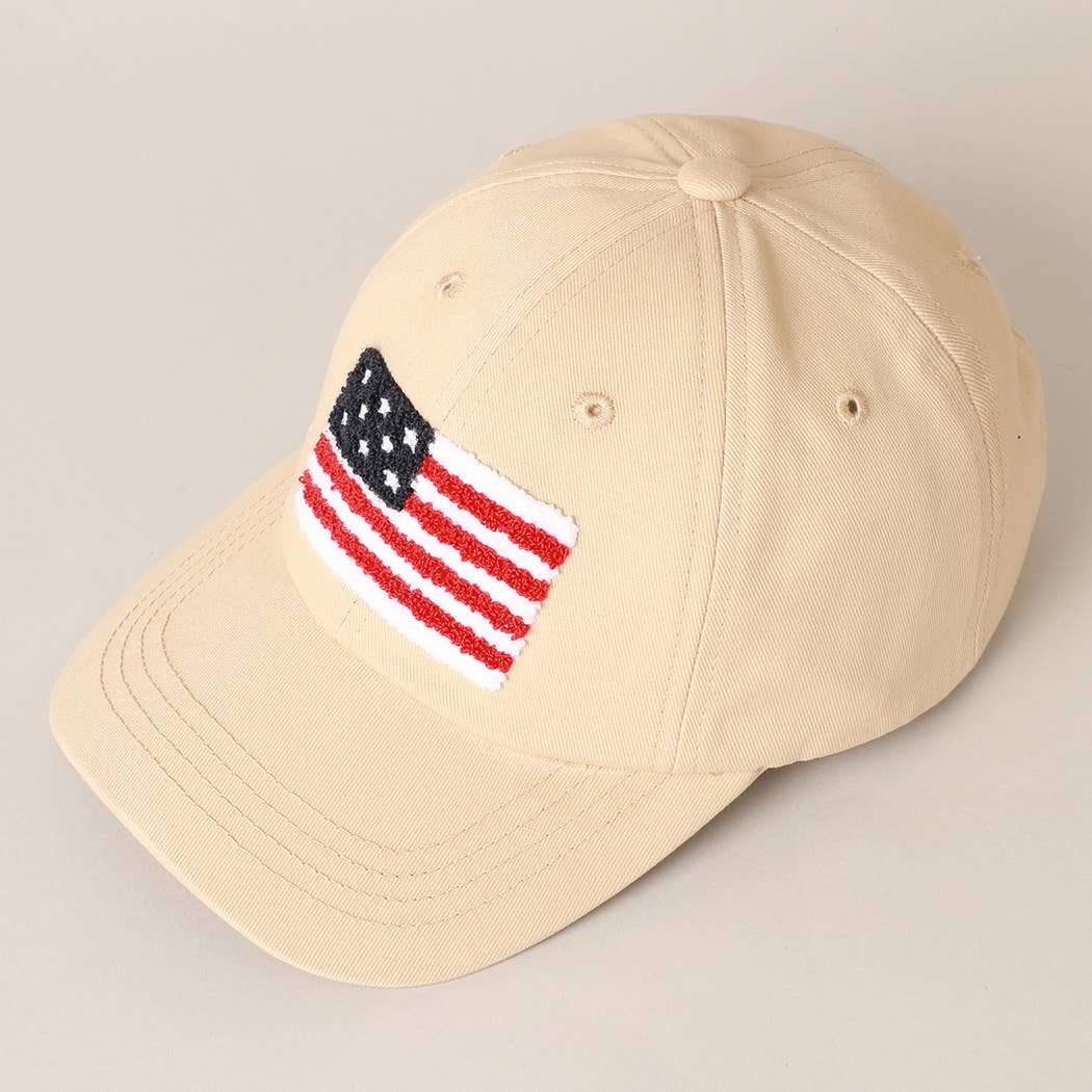 Fashion City - Wholesale Baseball Cap - Women's - American Flag Chenille Patch Baseball Cap15