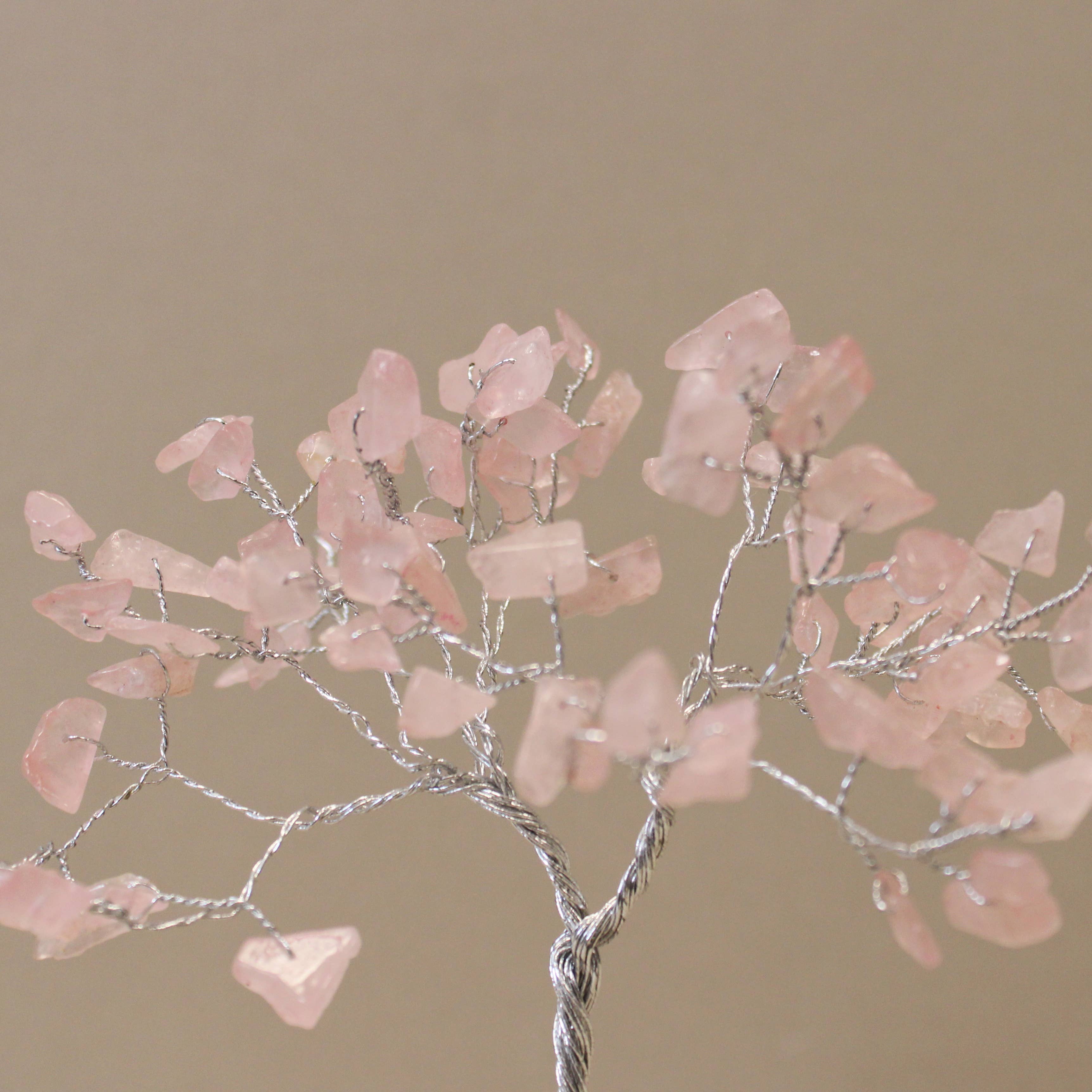 Ancient Wisdom – wholesale Decorative tabletop object – Rose Quartz Gemstone Tree with Orgonite Base1