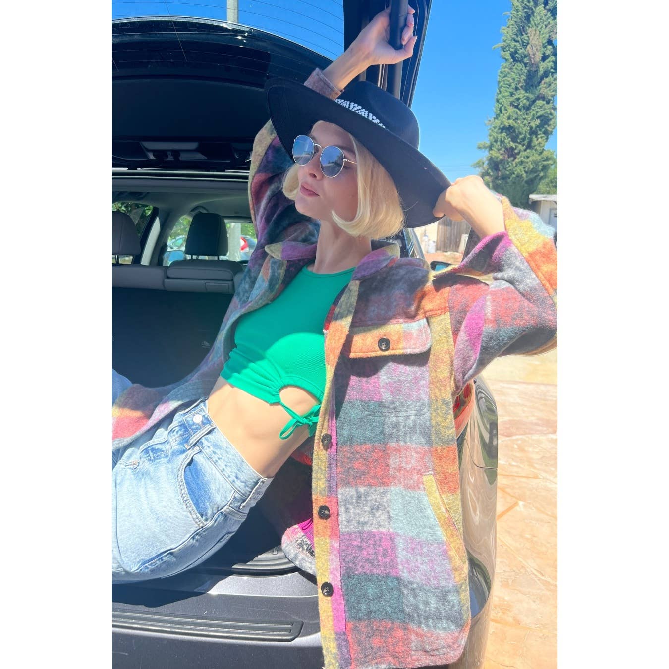 Mapcie - Wholesale Jacket - Women's - MULTI PLAID SHACKET WITH POCKETS5