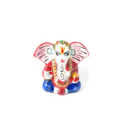 1" Enamel Ganesh Statue for wholesale by Saraswati Imports