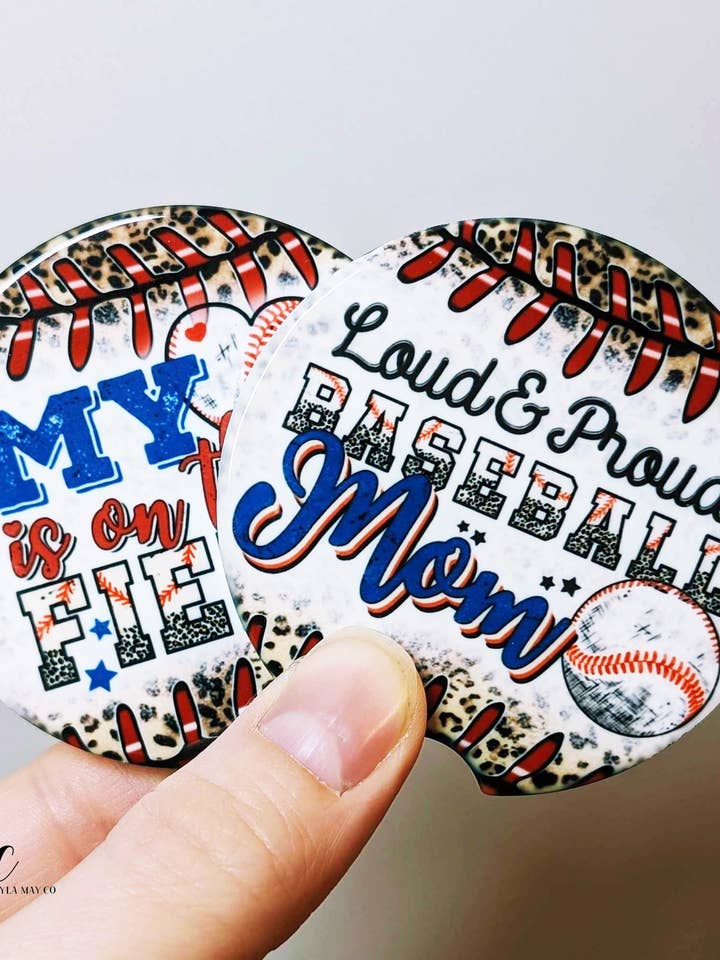 Baseball Car Coasters | Loud and Proud Baseball Mom | for wholesale by Layla May Co