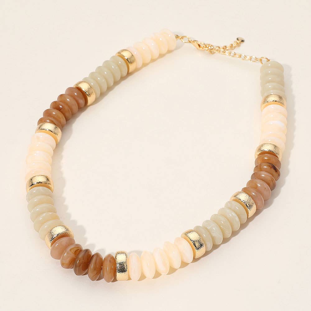 Sensibling Corp. - Wholesale Beaded/Pearl Necklace - Chunky Resin Disc Beaded Necklace10
