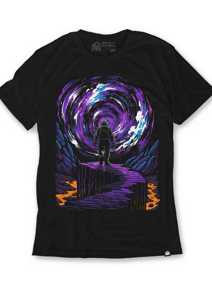 Men's Graphic Tee - Glow-in-the-Dark T-Shirt (Event Horizon) for wholesale by INTO THE AM