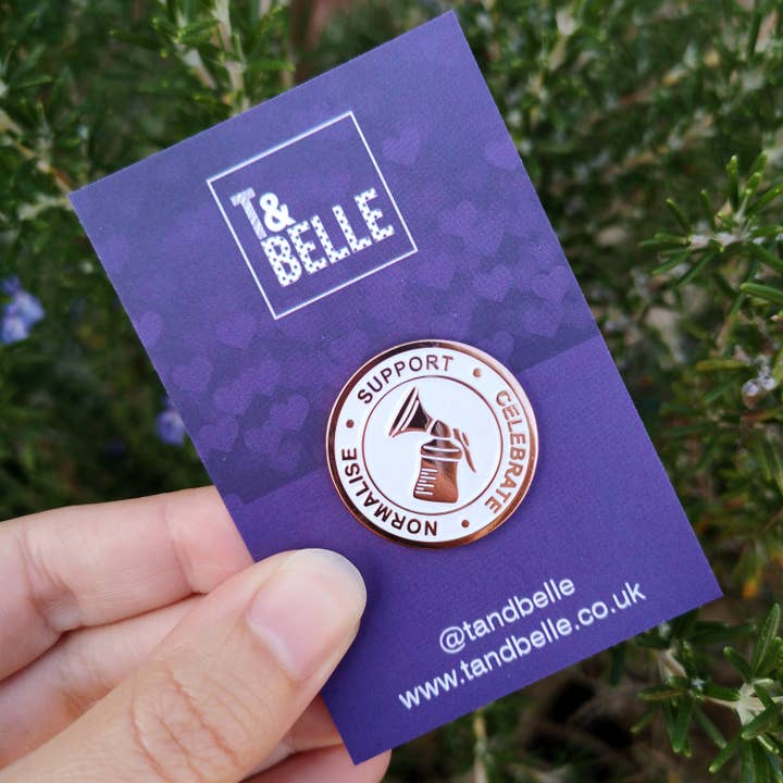 Soutien Célébrez Normalise Pompage de l'allaitement épingle émail pour la vente par T & Belle