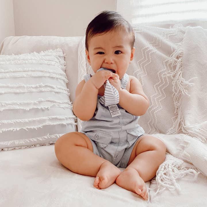 Tasty Tie® - Wholesale Teether (Not Clip-On) - Baby - Tasty Tie Teether, Crinkle Toy, Baby Boy Gift (Seersucker)6