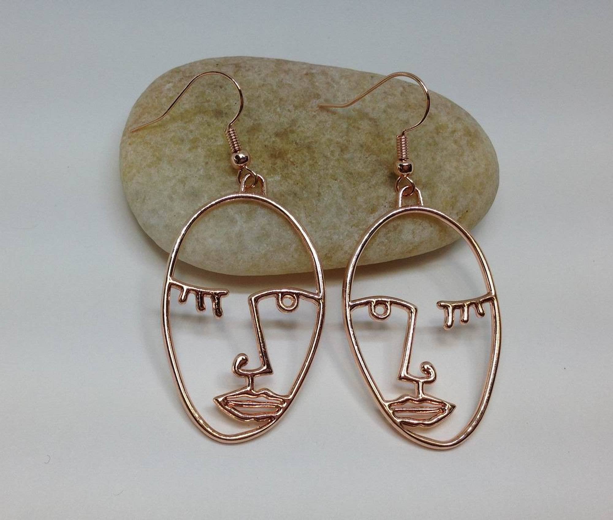 SimpleNGreat - Wholesale Dangle Earrings - Gold Or Silver Picasso Face Earrings 0