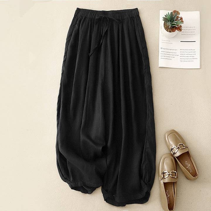 Plush Looks - Wholesale Pants - Women's - Casual High Waist Solid Color Bloomer Pants1