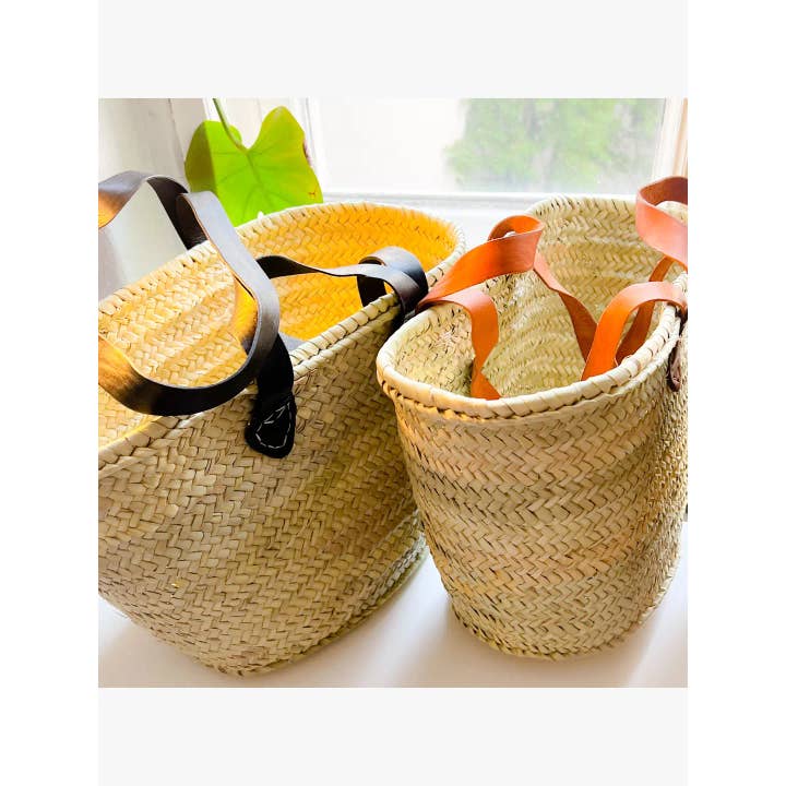 dear Morocco - Wholesale Beach Bag - READYTOSHIP Moroccan Palm leaf double handle bag M set4