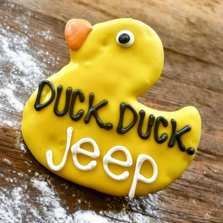 Duck Duck Jeep dog treats for wholesale by YumYum4DOGS
