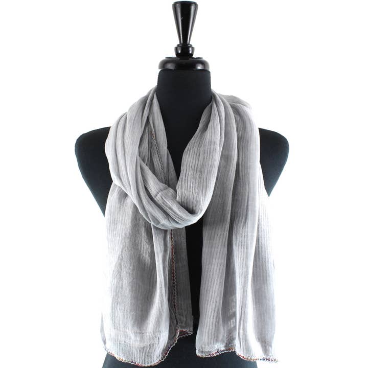 Pretty Persuasions - Wholesale Scarf – Women's - S25181 Rainbow Stitched Edge Scarf15