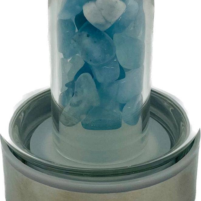 chakra-chic.com - Wholesale Water Bottle - Crystal Elixir Gemstone Water Bottle 16 oz with Carry Strap