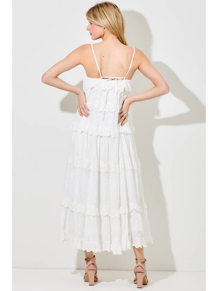 Baevely by Wellmade USA - Wholesale Dress - Women's - EYELET SPAGHETTI STRAP MAXI DRESS2