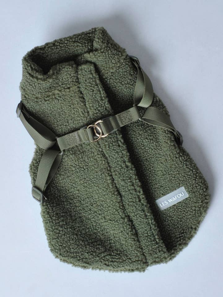 Abrigo de peluche para perro - Verde para venta al por mayor de Les Wafou