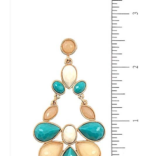 Andrea Bijoux - Wholesale Dangle Earrings - FACETED GEMSTONE DROP DANGLE EARRING4