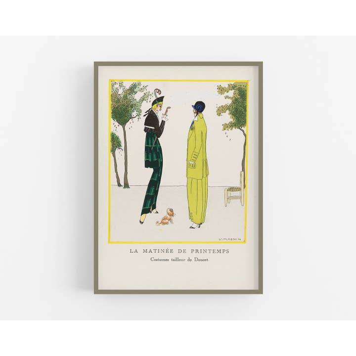 Rock Paper Scissors Wall Art – wholesale Konsttryck – Vintage fransk friluftsmode | Vårdag i parken | 1920-talets modeplatta | Art deco-konst | Giclée fine art print | Miljövänlig gåva