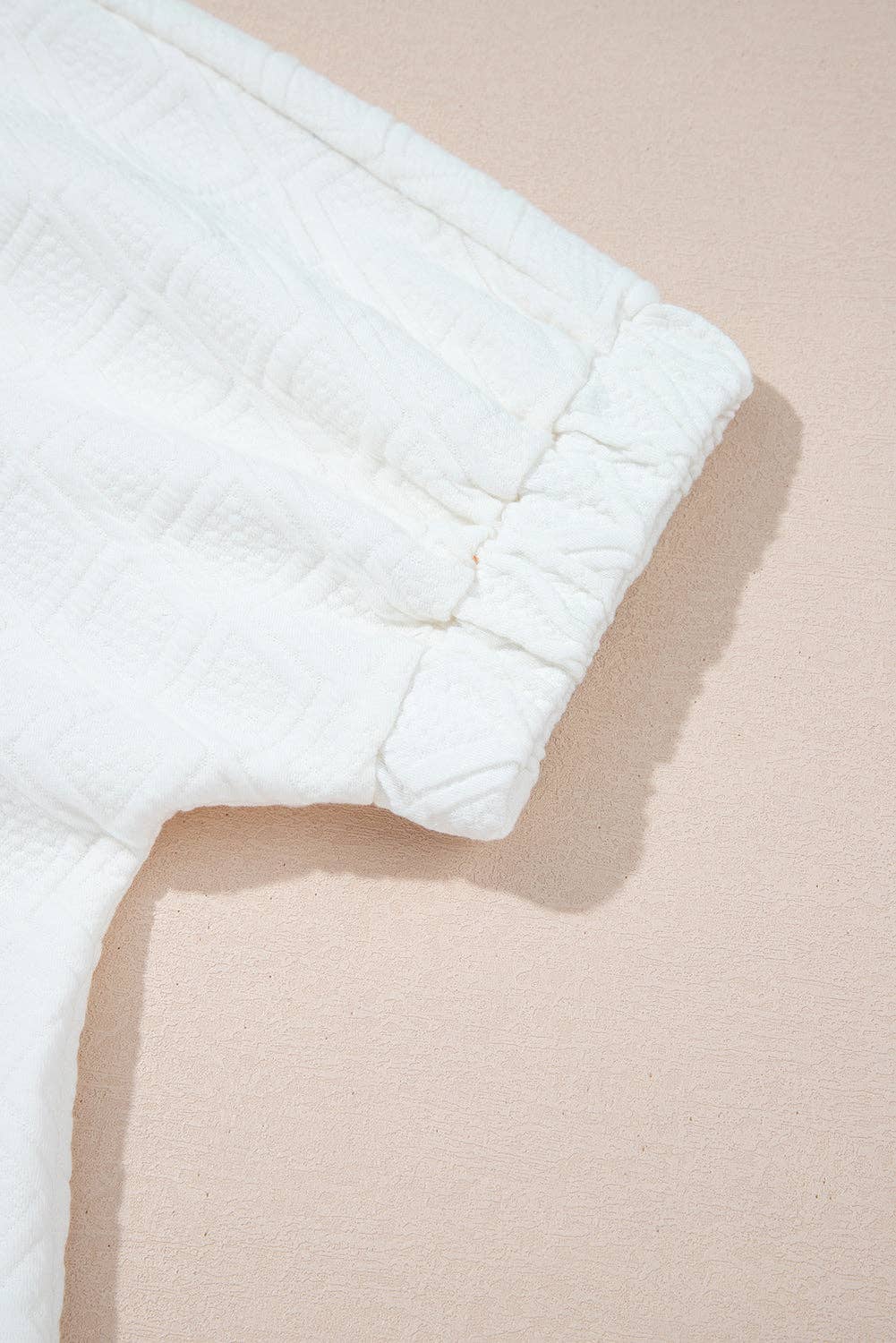 PRETTY BASH - Wholesale Blouse - Women's - Contrast Stripe Collar Textured Short Sleeve Blouse3