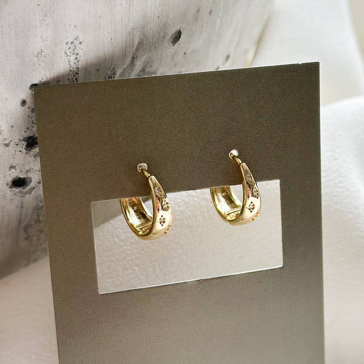 Ellis Grey Jewellery – wholesale Hoop earrings – 18k Gold Star Teardrop Hoops2