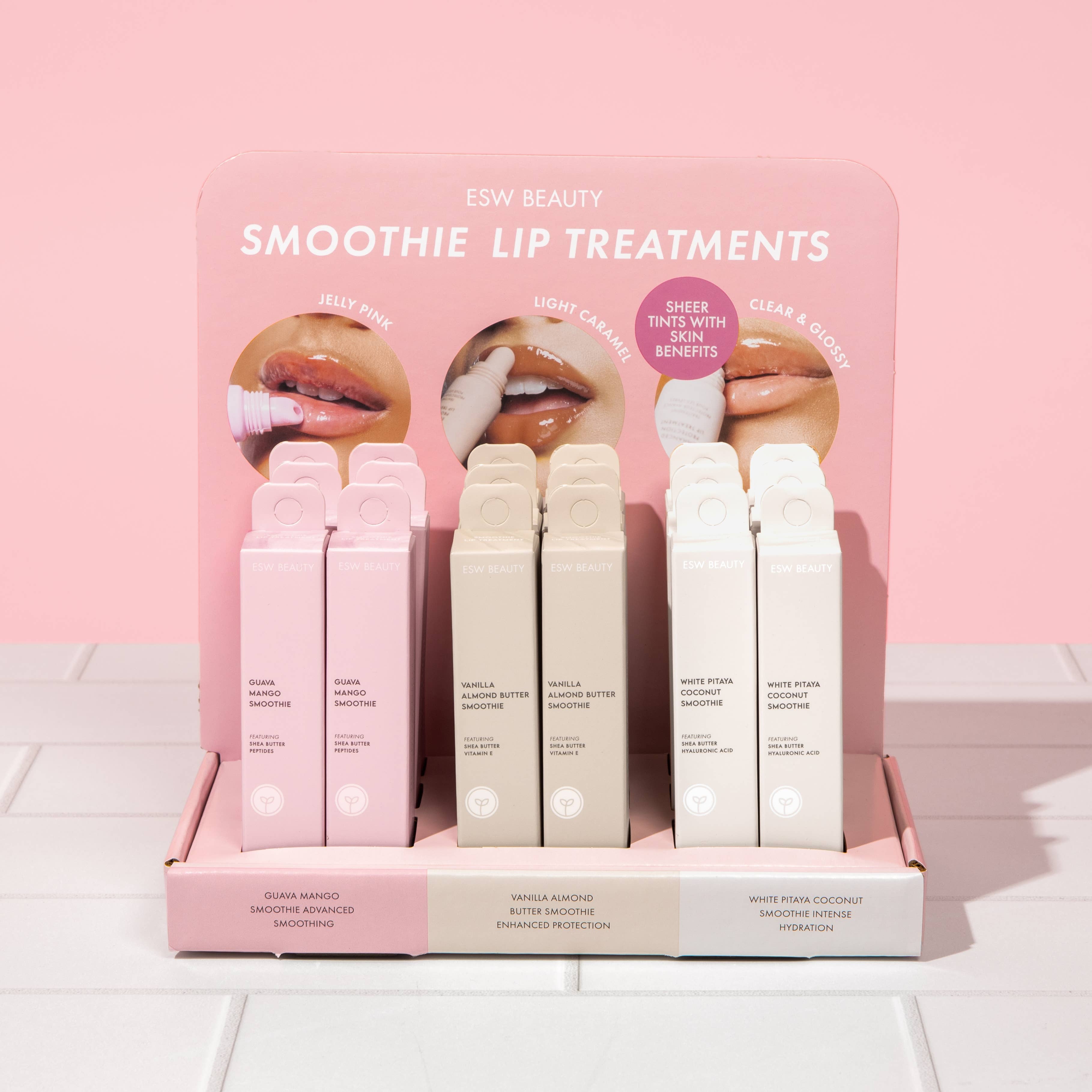 ESW Beauty - Wholesale Retailer Display - Beauty & Wellness - Smoothie Lip Treatment Table Top Display (Fixture Only)