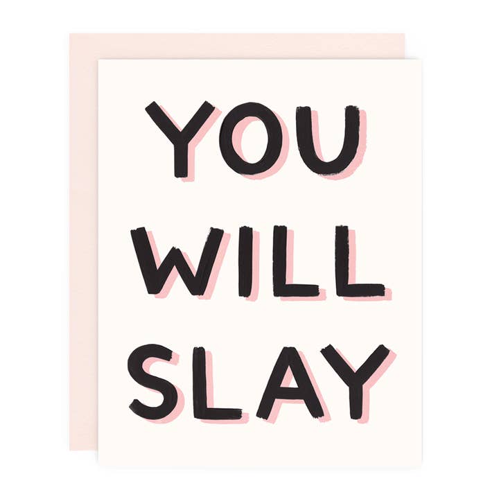 You Will Slay Greeting Card for wholesale by Girl w/ Knife