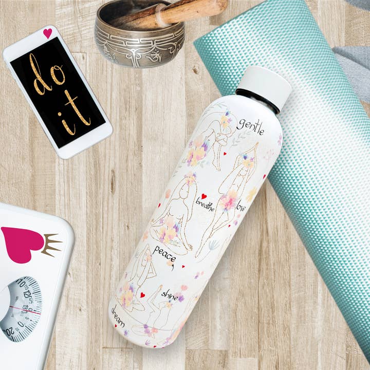 Girl Power 24/7 - Wholesale Water Bottle - Yoga Goddesses Stainless Steel Water Bottle - Shine Bright, Warrior7