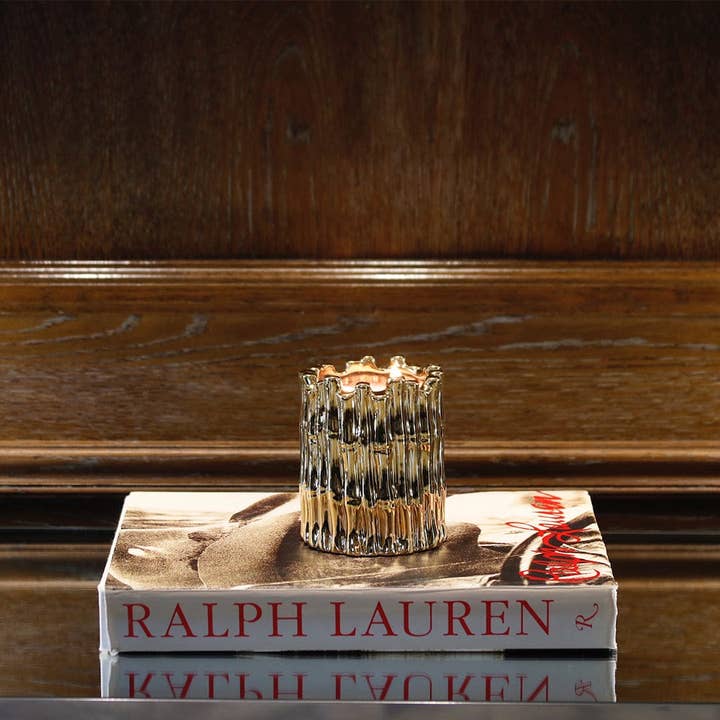 Thompson Ferrier - Wholesale Jar/Filled Candle - Gold Bamboo Perfumed Candle - Champagne Rose