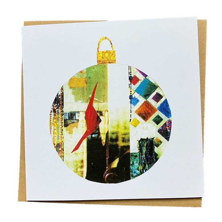 Festive Bauble Christmas Card (Jewelled) for wholesale by Soodle Street Studio