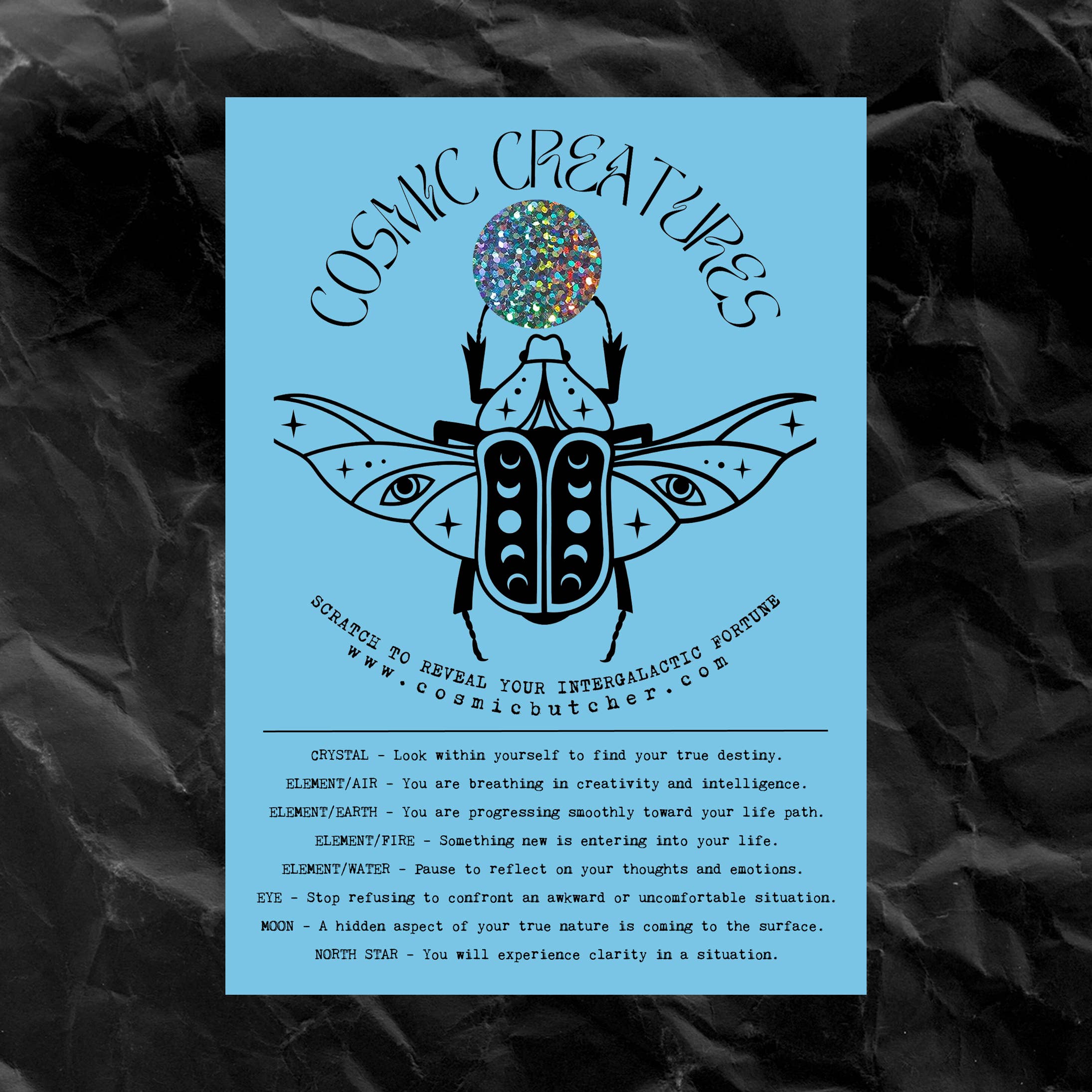 Cosmic Butcher - Vendita all'ingrosso Biglietti di auguri generici - "CREATURE COSMICHE" (COLEOTTERO) Carta Boho Gratta e Vinci della Fortuna4