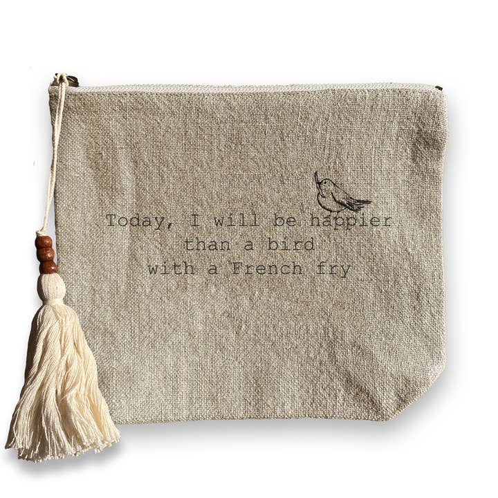 French Graffiti - Wholesale Makeup/Cosmetic Bag - Bird with French Fry Cosmetic Bag